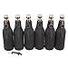 Sunkey Neoprene Beer Bottle Sleeve Cover 6 Pack Ring Zipper with Bottle Opener for 12 oz/330 ml Bottles (Black)