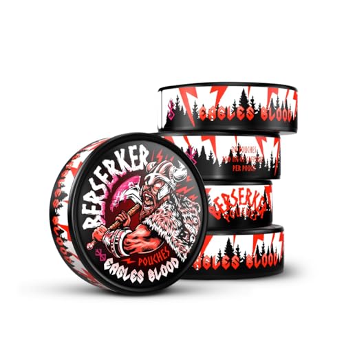 Berserker Pouches - Eagles Blood - Caffeine Infused - 5 Pack - Tobacco Free - Nicotine Free