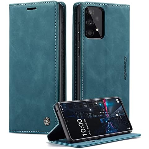 Samsung Galaxy A33 5G Wallet Leather Case, Multifunction PU Leder Case,with Kickstand, Card Holder,Genuine Leather Magnetic Case (A33 5G, Blue) Cover