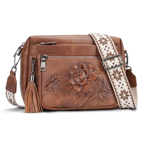 Image of Crossbody Bags for Women, Vegan Leather Embossed Crossbody Purse | Trendy Lightweight Design with Adjustable Strap, Spacious Interior for Daily Essentials, Ideal for Travel and Gift Giving