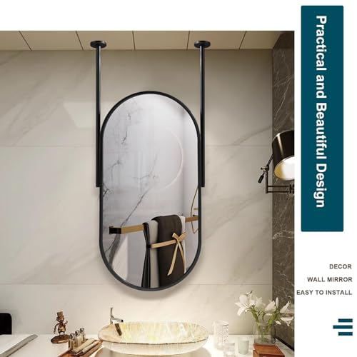 Miroir ovale suspendu de plafond pour coiffeuse lumineuse - 6