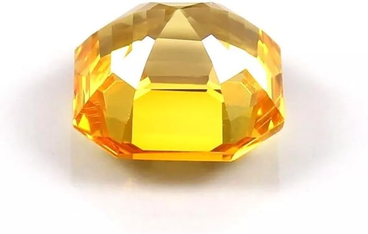 AAA Natural Flawless Ceylon Yellow Sapphire Loose Asscher Cut Gemstone 10.11 Ct
