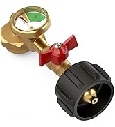 Propane Refill Adapter for 1lb Tanks, 20lb to 1lb Propane Adapter with Gauge & Valve, 90-Degree E...