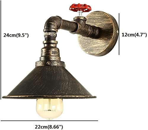 Aplique de pared LED E27 con diseño industrial de tubería retro 4
