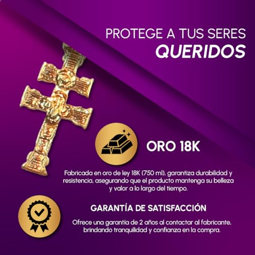 Miniatura 3 de Sebaoth Cruz De Caravaca Oro Primera Ley 18 Kilates 750ml - Relieve - Fabricada En Caravaca - Pequeña 1,8 Cm