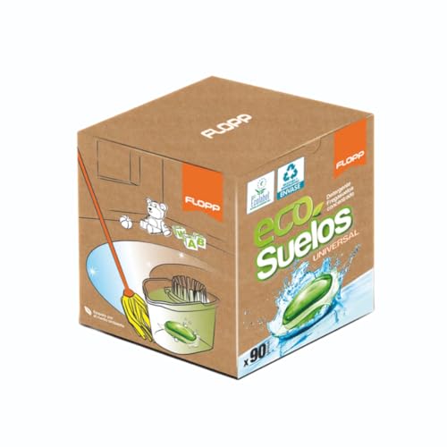 Flopp - Fregasuelos Universal Ecológico | 90 cápsulas | Etiqueta EU Ecolabel | Limpiador de Suelos...