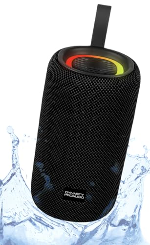 DYNASTY PROAUDIO SB-101 Bluetooth 5.3 IPX7 Waterproof Outdoor Speaker with 25W Ultra-Loud Bass Stereo Sound, RGB Lights, TWS Dual Speakers Pairing, Supports USB Drive/AUX/TF-Card (Black)