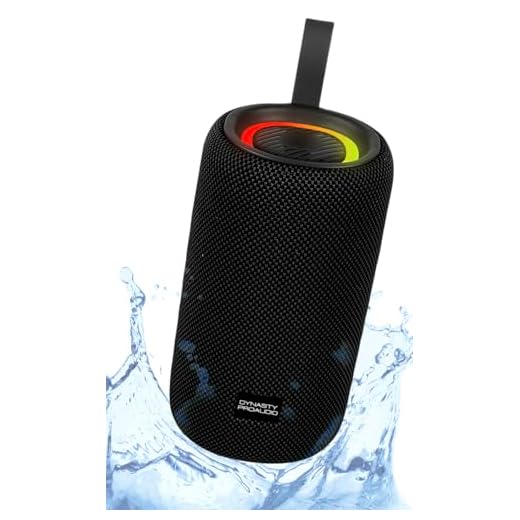 DYNASTY PROAUDIO SB-101 Bluetooth 5.3 IPX7 Waterproof Outdoor Speaker with 25W Ultra-Loud Bass Stereo Sound, RGB Lights, TWS Dual Speakers Pairing, Supports USB Drive/AUX/TF-Card (Black)