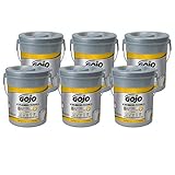 GOJO Hand and Surface Scrubbing Towels, Fresh Citrus Scent, 72 Count Heavy Duty Scrubbing Towels Canister (Pack of 6) - 6396-06