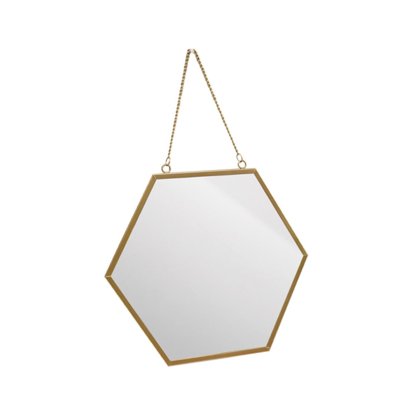 Miroir mural hexagonal grand format suspendu pour salle de bain