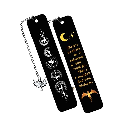 Fantasy Dragon Metal Bookmarks Set Cool Fourth Wing Bookmark 2.0 Vintage Theme Book Mark Bookmarkers for Book Lovers Writers Readers Teens Men Women Adults (Black+Gold)
