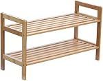 Étagère à chaussures empilable en bambou Oceanstar 2 niveaux, Brun, SR1309