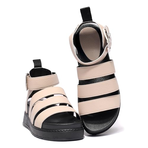 Image of LUNATECH Women's Gladiator Sandals Platform Ladies Sandals Wide Fit Strappy Sandals Chunky Summer Sandals Vegan Leather Shoes (MOCHA/M, Adult, Women, 6, Numeric, UK Footwear Size System, Medium)