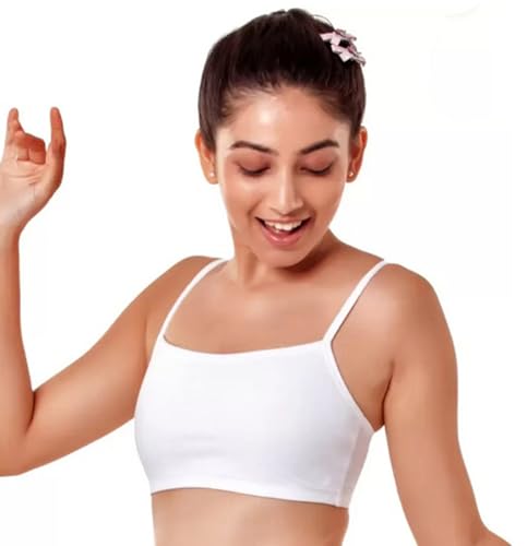 Image of Pack of 4 Girls Training /Beginners Uniform Bra Non Padded Teenager Full Coverage Cotton Bra (Multicolor) AAJ8