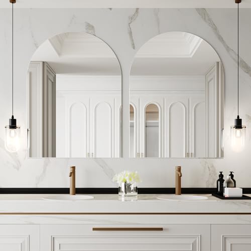 24x36 Arched Mirror,Nano Arched Bathroom Mirror,Bathroom Mirrors Pair,Bathroom Vanity Mirror,Entryway Mirror Two Types of Hanging