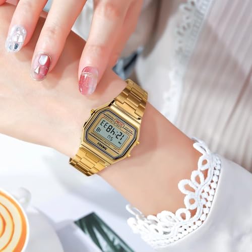 Montre numérique à Quartz pour Homme - Montre de Sport de Luxe - Étanche jusqu'à 30 m - Bracelet en Acier Inoxydable - Rétroéclairage LED – vue 6