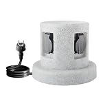 Colonna da giardino effetto granito con 4 prese e cavo in gomma da 1 m, IP44, in plastica, max. 3600 Watt, presa esterna da giardino in pietra