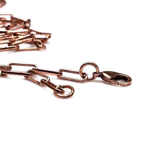 Handmade Designer Pure Copper Chain Necklace For Pendant, Link Chain, Lobster Claw Clasp Chain Necklace For Unisex3