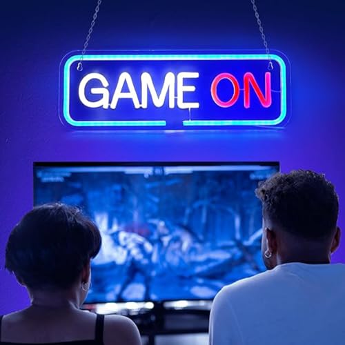 Image of LED Game Sign Game Zone Neon Signs Gaming Room Wall Art Decor Man Cave Lights Signs Gamer Home Bedroom Decoration USB Powered Brightness Adjustable