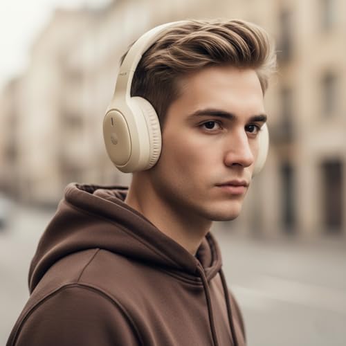 Auricular circumaural NGS Artica Tempest beige inalámbrico bluetooth con micro 4