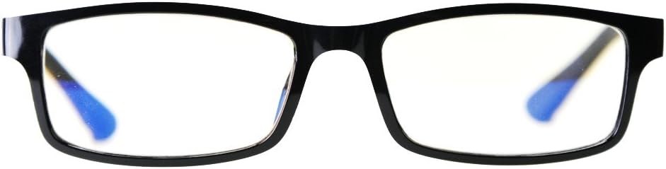 Blue Light Blocking Glasses by EYES PC, Style 708 Black/Clear Red, 2.0 Power. Reduce Digital Eyestrain. Blue Light Blocking up to 100% of Hazardous HEV Blue Light from LED. Reduces Digital Eye Strain