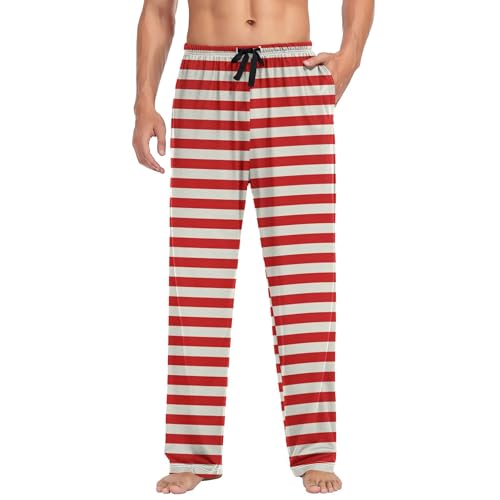 Men's Pajama Pants Sleep Long Pants,Lounge Bottoms with Elastic Waist, Nightwear Gifts for Men3