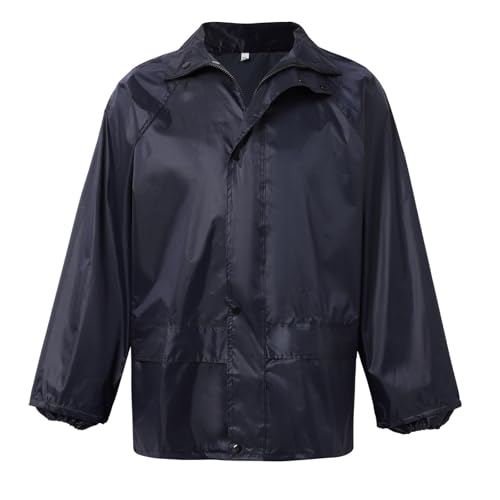Caxndycing Combinaison de pluie pour homme et femme - Bandes réfléchissantes - Imperméable - Veste et pantalon de pluie - Coupe-vent - Avec capuche - Vêtement de pluie pour le cyclisme et le travail