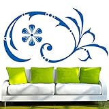 Démontable sans résidus stickers muraux autocollants e30 Fleurs Rubin 80x41 cm -