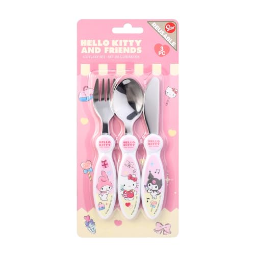 Hello Kitty & Friends Children's Kids 3pcs Cutlery Set - Knife/Fork/Spoon - Image 6