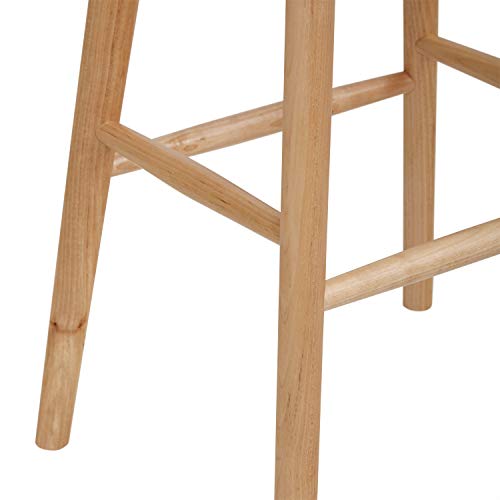Amazon Brand - Rivet Modern Wood Kitchen Counter Barstool, Natural Finish, 14.4"D X 17.3”W X 29.5”H #TOP2