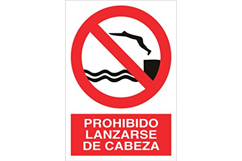 Cofan - Plimpo Señal Poliestireno 420X297Mm. Prohibido Lanzarse De Cabeza En Oferta Cofan P86Pl420297 Señal Poliestireno, 420 X 297 Mm