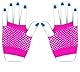 The Glowhouse 80er Jahre Neon Fischnetz Handschuhe Kurz und Lang Lebendige Farben, Kurz, Rosa, Einheitsgröße