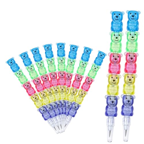 ZUNOXAZ 10個 動物積み木ペンシル くま形スタッカブルペンシル 軽量 で耐久性 用書きやすい文房具 パーティーバッグ用詰め合わせ