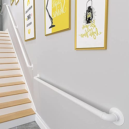 Rampe d'escalier en fer forgé blanc kit de support mural complet - 6