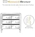 VINGLI Mirrored Dresser for Bedroom with 6 Storage Drawer Modern Chest of Drawers, Silver, 32”L x 12”W x 28”H