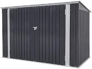 Panana Garden Storage Shed Bike Metal Pent Tool Shed House Galvanized Steel Can Put 3-4 Bicycles (D105x W210x H130cm)
