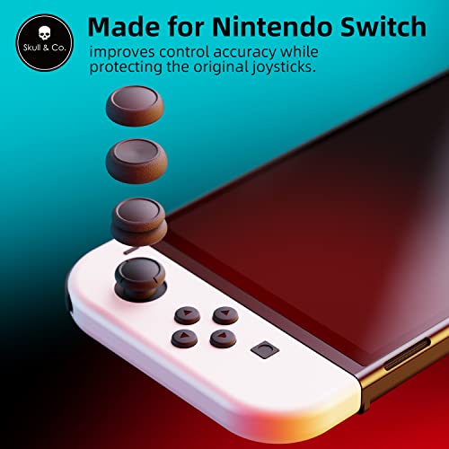 Image of Skull & Co. Skin, CQC and FPS Thumb Grip Set Joystick Cap Analog Stick Cap for Nintendo Switch Joy-Con Controller - Mario Red, 3 Pairs(6pcs)