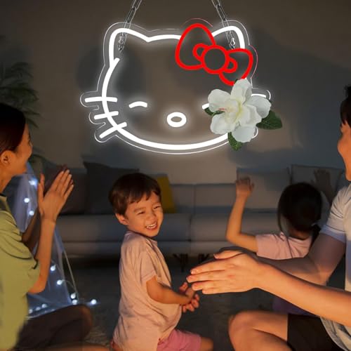 Image of Pugna Cat Neon Signs for Wall Decor Cute Neon Lights for Bedroom Led Business Signs Suitable for Bedroom Man Cave Christmas Best Gift