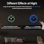 JoFomp LED Wall Clock for Bedroom Night Glow, 8 Inch Silent Wall Clocks Battery Operated, Light Up Wall Clocks for Living Room Decor, Sound Control Modern Wall Clock Glow in Dark for Kitchen Office