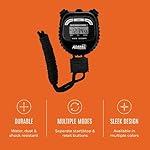 Marathon Adanac 3000 Digital Stopwatch Timer, Black - High Precision Accuracy to 1/100th Seconds - Water, Dust & Shock Resistant - 46” Lanyard Included - Image 3