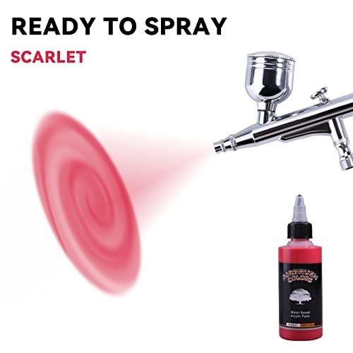 SAGUDIO Tinta acrílica vermelha para aerógrafo 3 x 100 ml (96.4 g) cores de pincel de ar à base de á