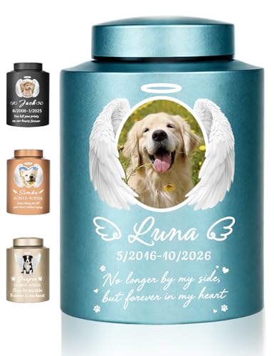 ZMM Personalized Pet Urns for Dogs with Photo and Name, Dog Urns for Ashes