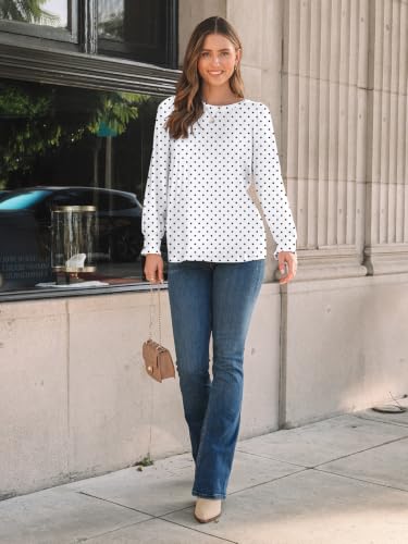 Image of AUTOMET Womens Long Sleeve Shirts Fall Blouses Tops Business Casual Outfits