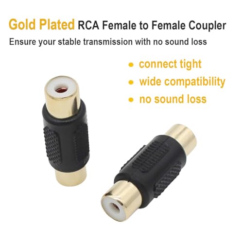 Conector RCA Hembra a Hembra Gold Plated 12 Unidades miniatura 2