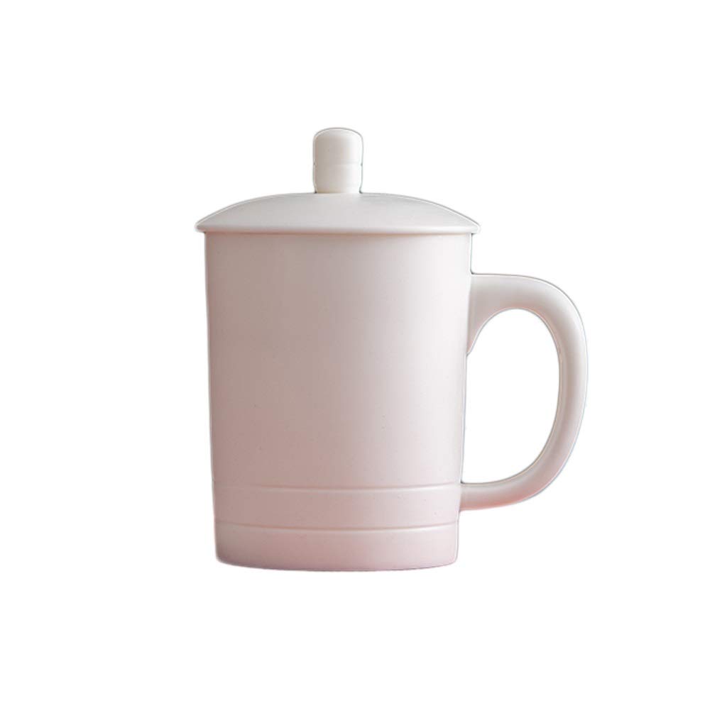 Kaffee-Becher Keramikbecher Große Kapazität Weiße Kapazität Becher mit Griff Tee Wasser Trennung Kaffeetasse Tragbare Teetasse 440ml (Color : White)
