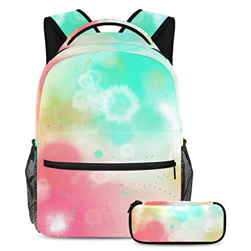Cartables pour garçons et filles avec grand sac à dos tie-dye et trousse