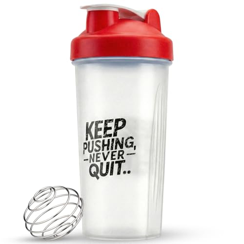 Amazon.co.uk Active 100 Protein Shaker Bottle for Shakes, 600ml | Wide Mouth, BPA Free, Dishwasher Safe, Non-Drip Shaker for Protein Shakes | Gym Bottle for Men & Women - Pre-Workout & Cycling (White & Red) #ad #ad