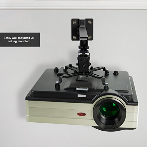 image for VIVO Black Universal Adjustable Wall Ceiling Projector Mount Bracket, 