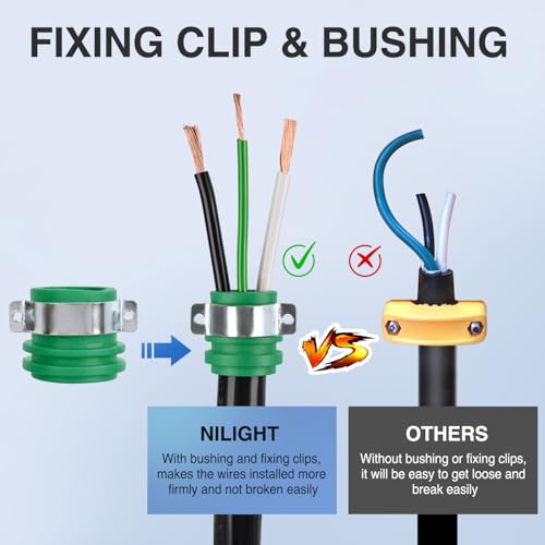Image of Nilight 30 Amp RV Male and Female Plug Set | 125 Volt Heavy Duty TT-30P and TT-30R Receptable ETL Listed for Electrical Camper Caravan Motorhome Van Trailer