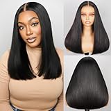 Arabella Hair Glueless Wig Human Hair 5x6 Lace Front Closure Wigs 230% Density Pre Everything Straight Wigs 12A Blunt Cut Double Drawn Glueless Wig 16inch
